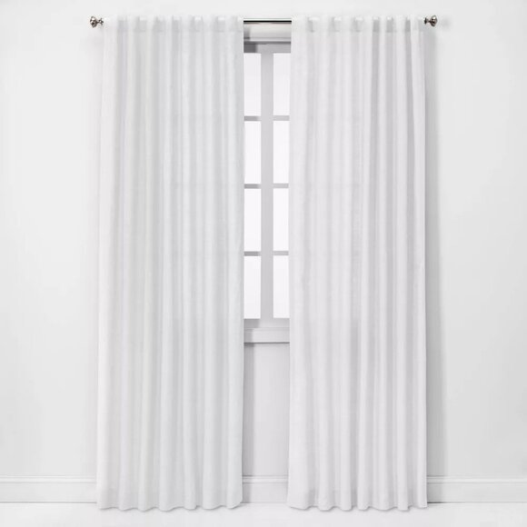 Threshold Other - Threshold Light Filtering 100% Linen Single White Curtain Panel 54" x 95"